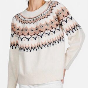 NWT Vine & Love Winter Wonderland Fair Isle Sweater Cream Small